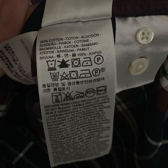 LEVI’S | Burgundy & Black Plaid Long Sleeve Collared Button Down Shirt Size M - Picture 5 of 6